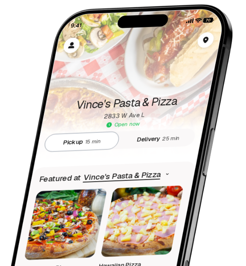 Vince's Pasta & Pizza app preview