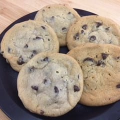 Chocolate Chip or White Chocolate Macadamia Nut Cookies.