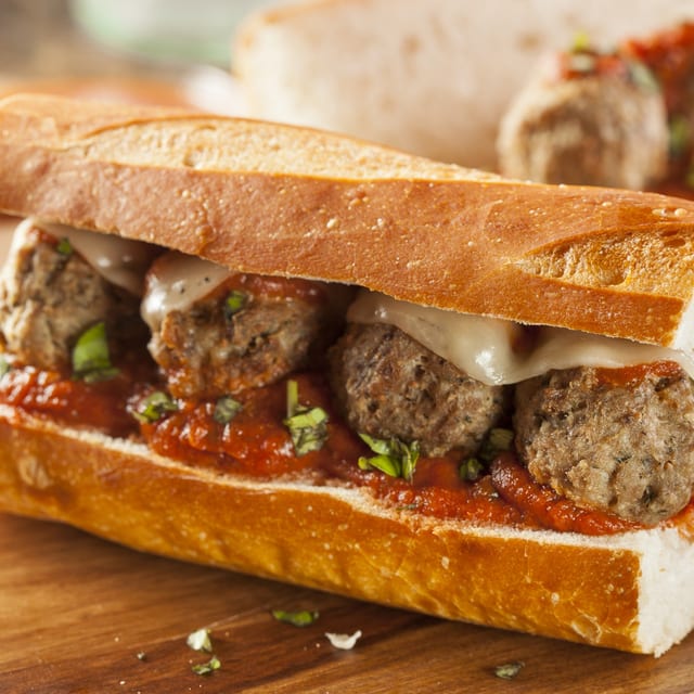 Meatball & Cheese Sandwich.