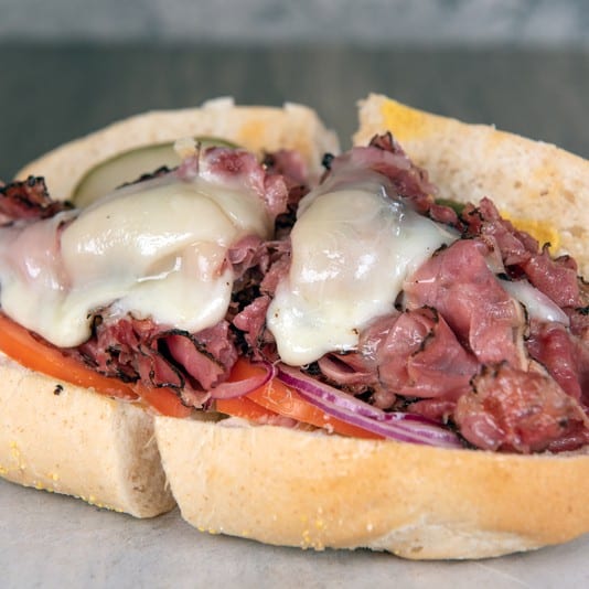 Pastrami & Cheese Sandwich.